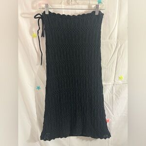 Vintage Y2K Rave Black Knit Maxi Skirt Size S/M